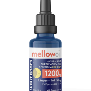 Mellow Oil NIGHT Drops with 1200mg of Full Spectrum CBD and CBN – Cannabinol / 40mg of Cannabinoids per mL