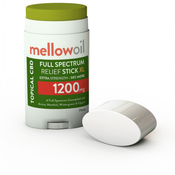 Mellow Oil Topical Full Spectrum EXTRA Strength XL (extra large) CBD Relief Stick 75mL with 1200mg CBD