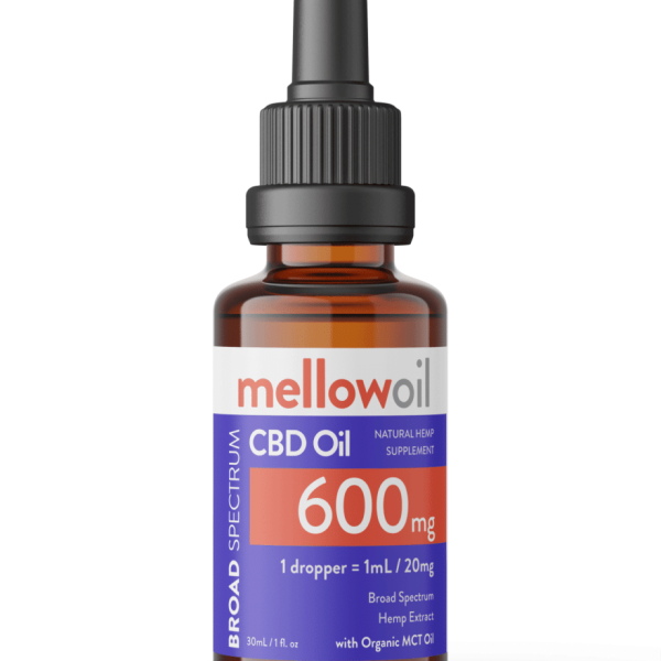 Mellow Oil Broad Spectrum CBD Oil 30ml with 600mg Cannabidiol / 20mg CBD per mL