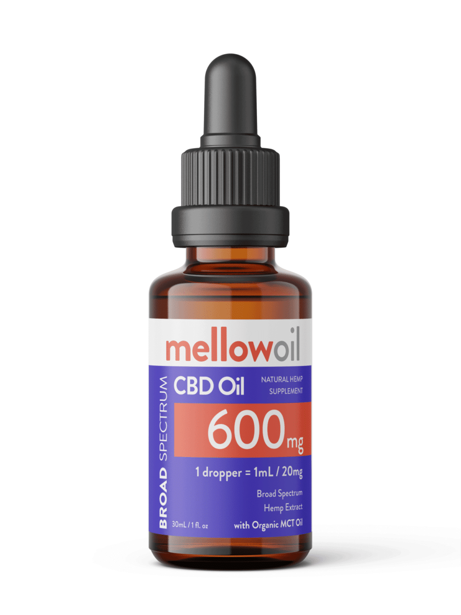 Mellow Oil Broad Spectrum CBD Oil 30ml with 600mg Cannabidiol / 20mg CBD per mL
